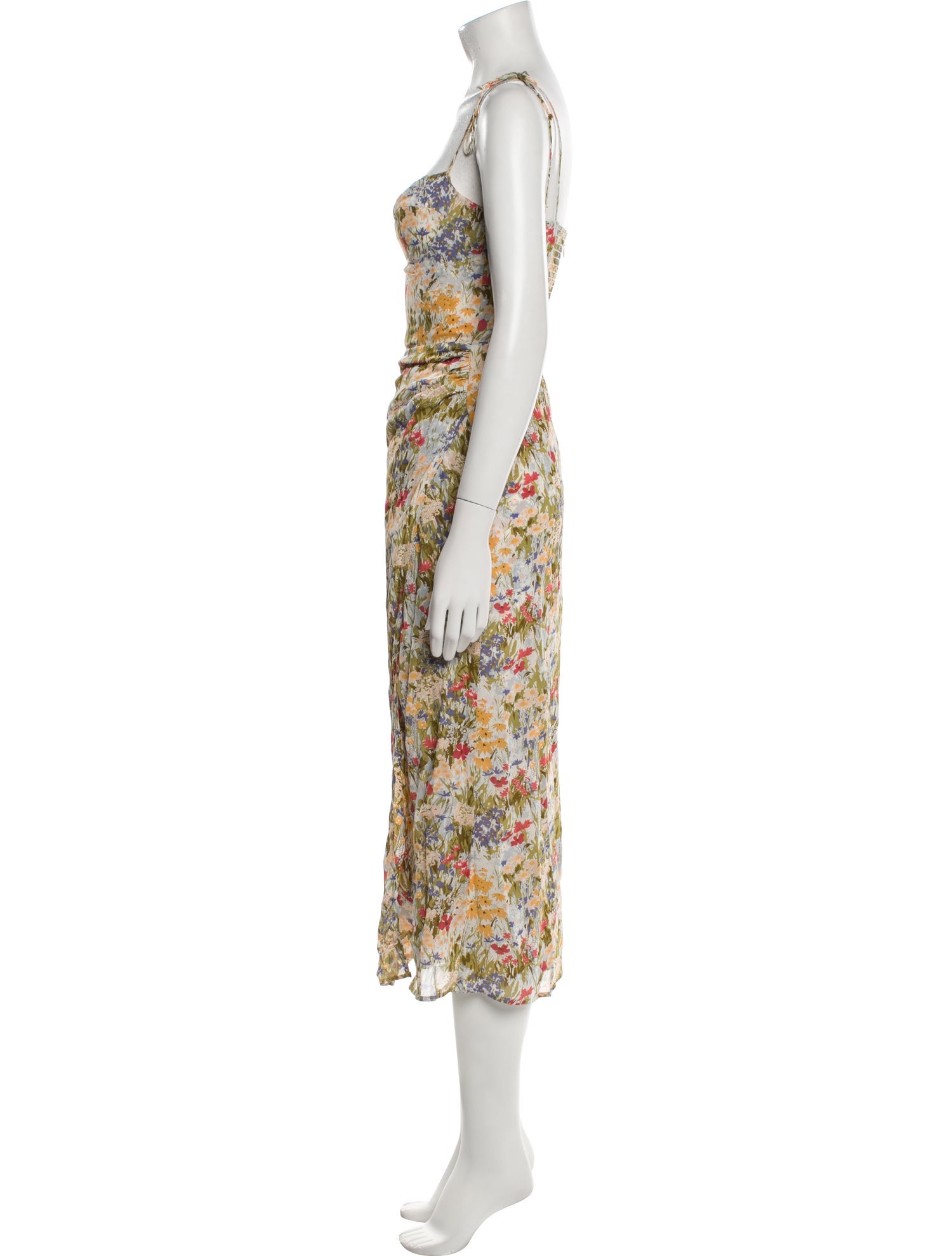Reformation Floral Print Midi Length Dress