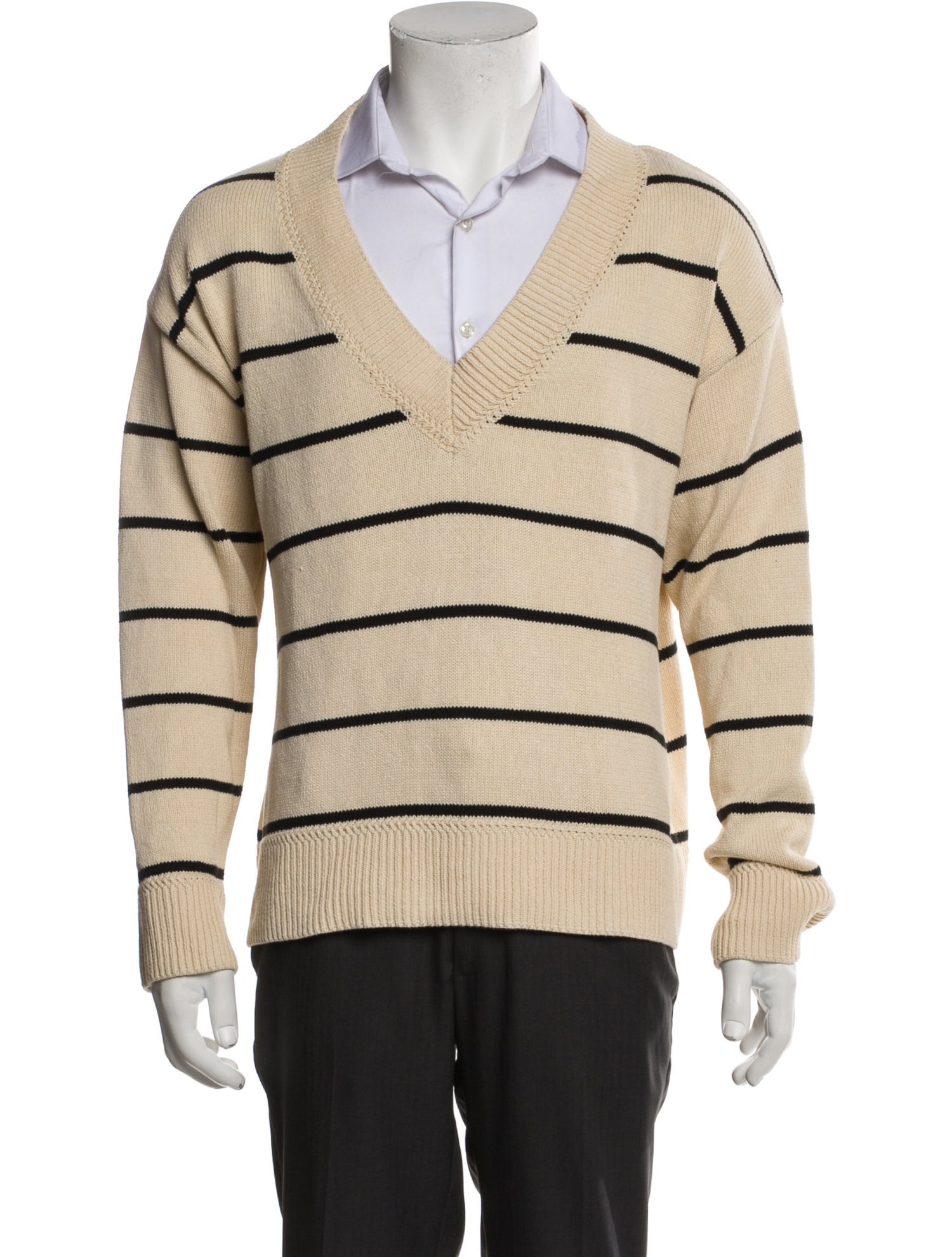 Reformation Striped V-Neck Pullover