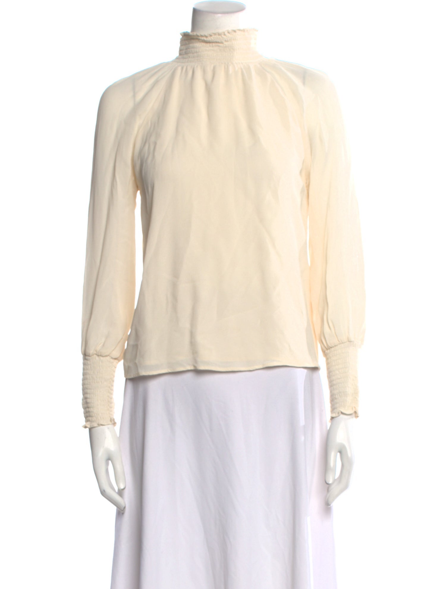 Reformation Mock Neck Long Sleeve Blouse