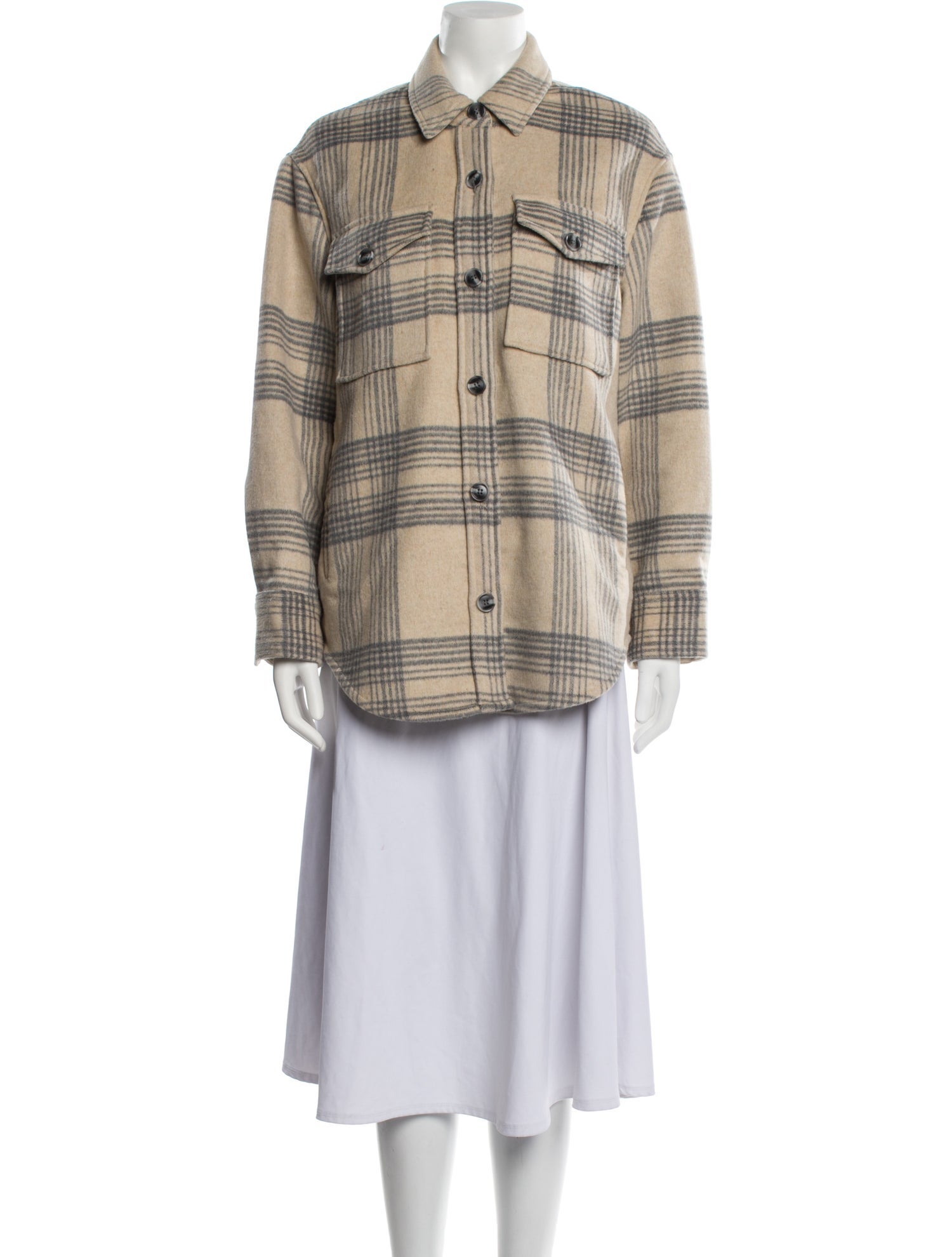 Reformation Plaid Print Utility Jacket