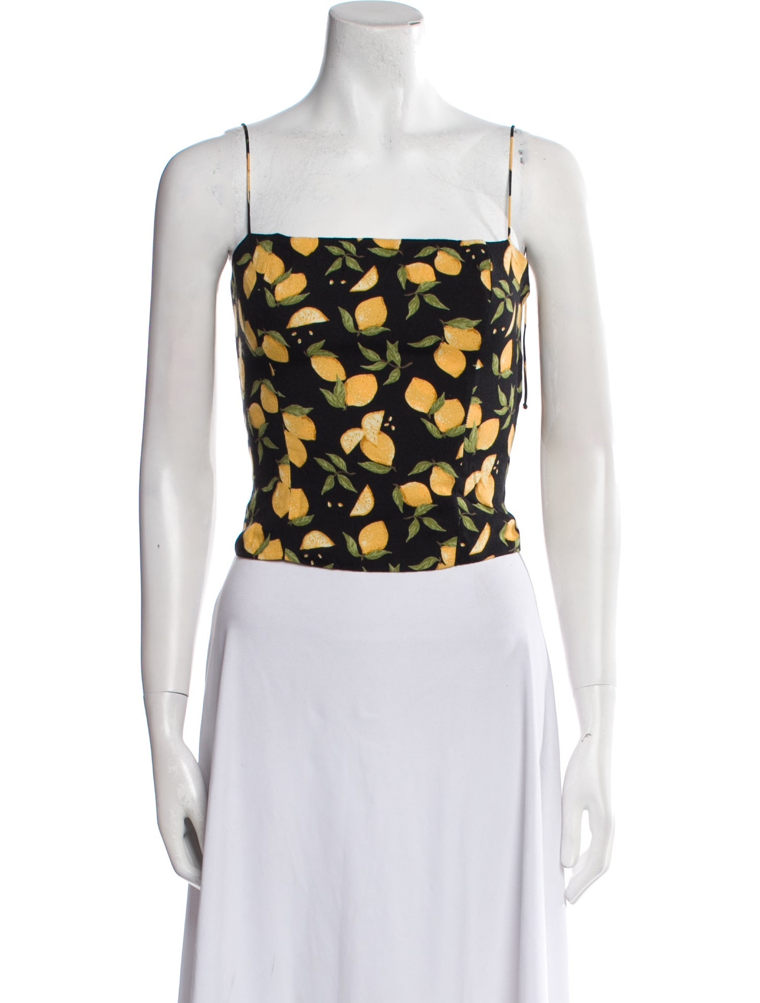 Reformation Printed Square Neckline Crop Top