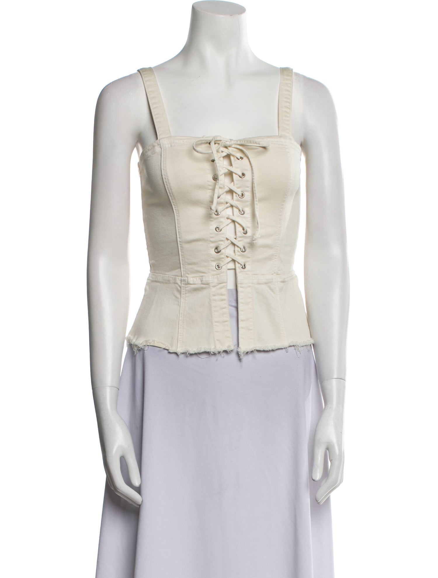 Reformation Square Neckline Sleeveless Crop Top