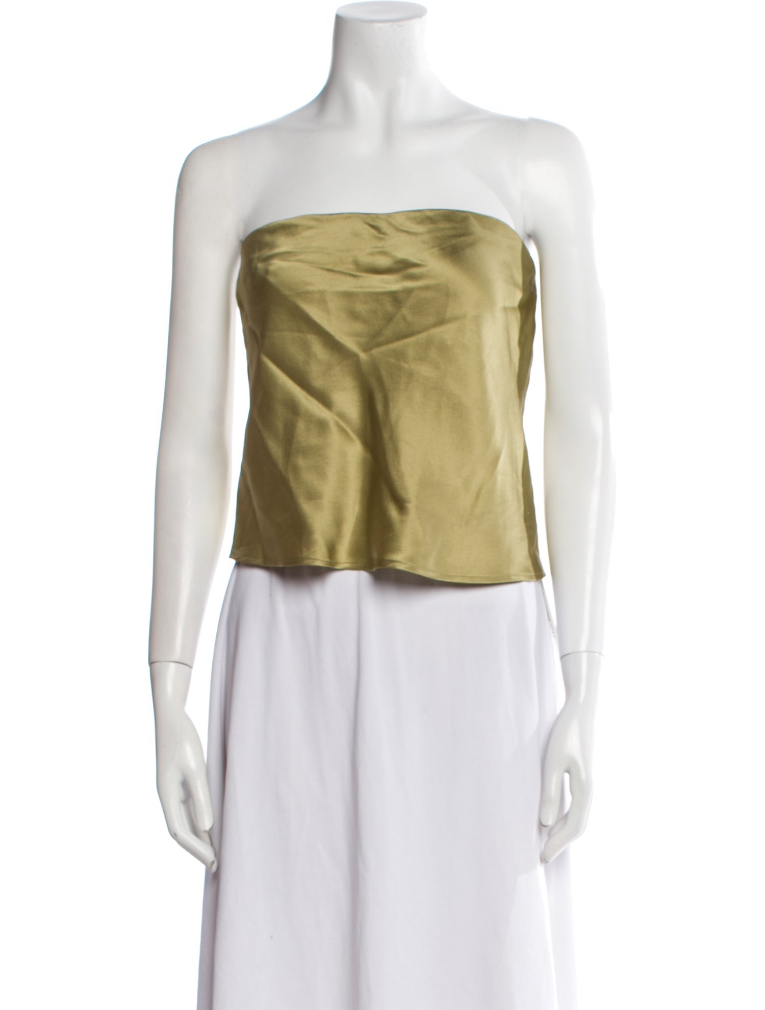 Reformation Silk Strapless Crop Top