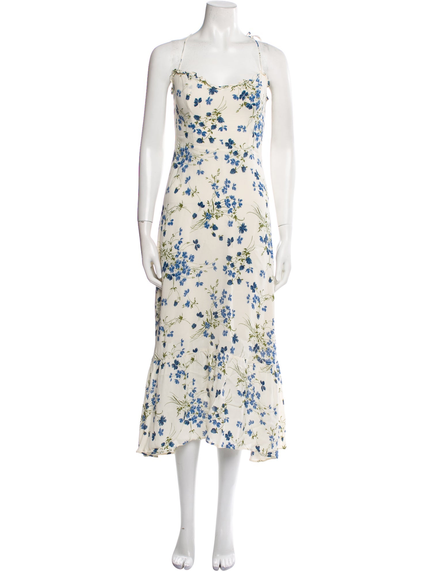Reformation Floral Print Midi Length Dress