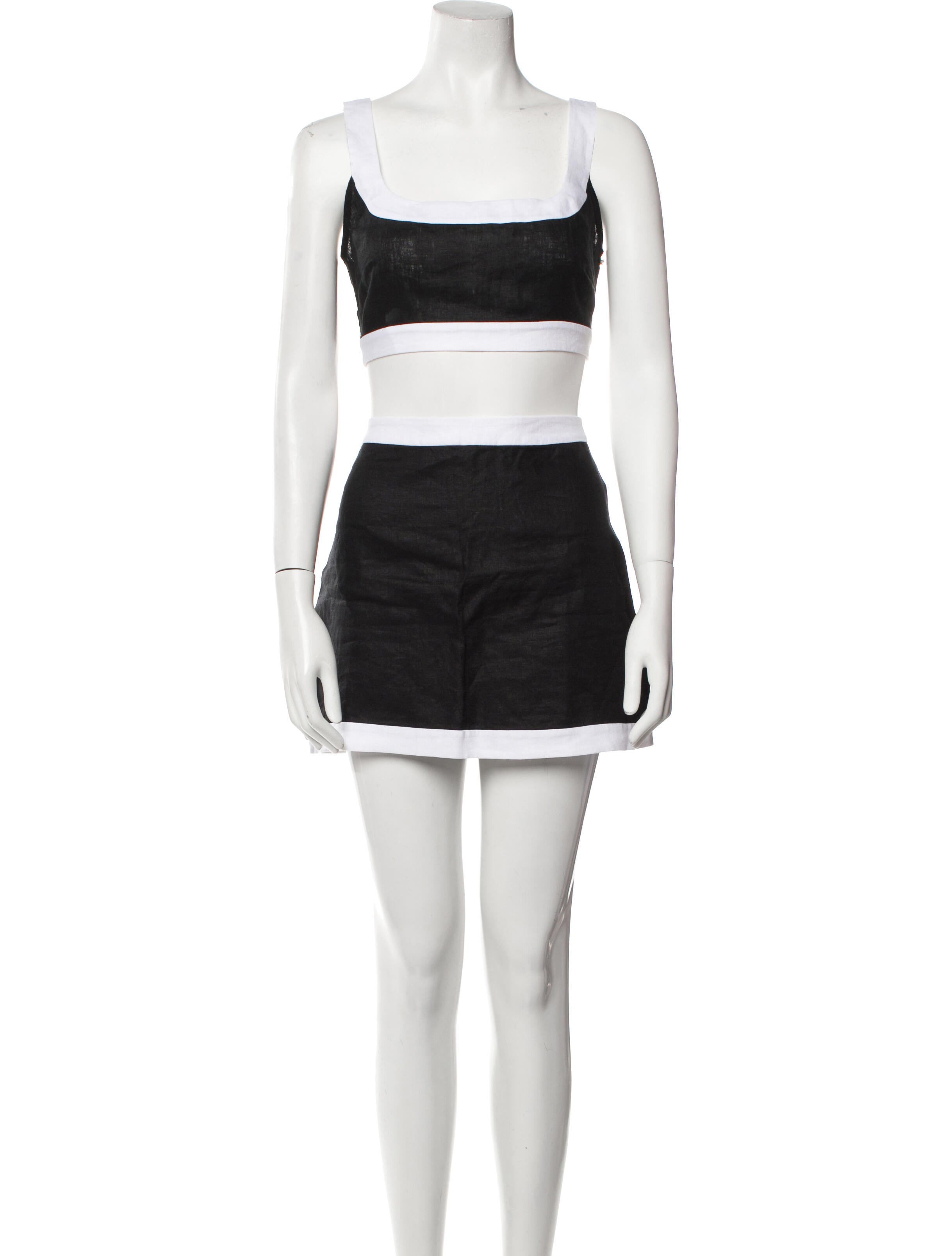 Reformation Linen Colorblock Pattern Skirt Set w/ Tags