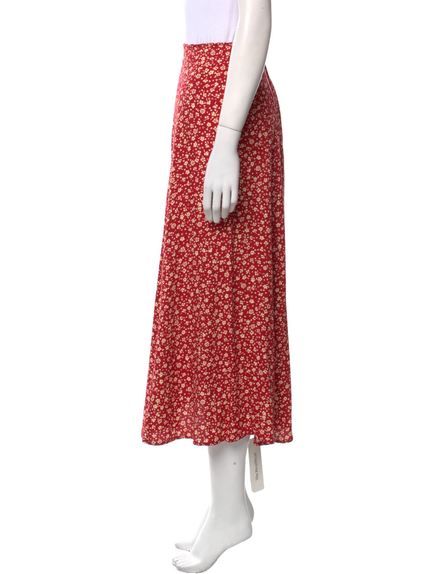 Reformation Floral Print Midi Length Skirt