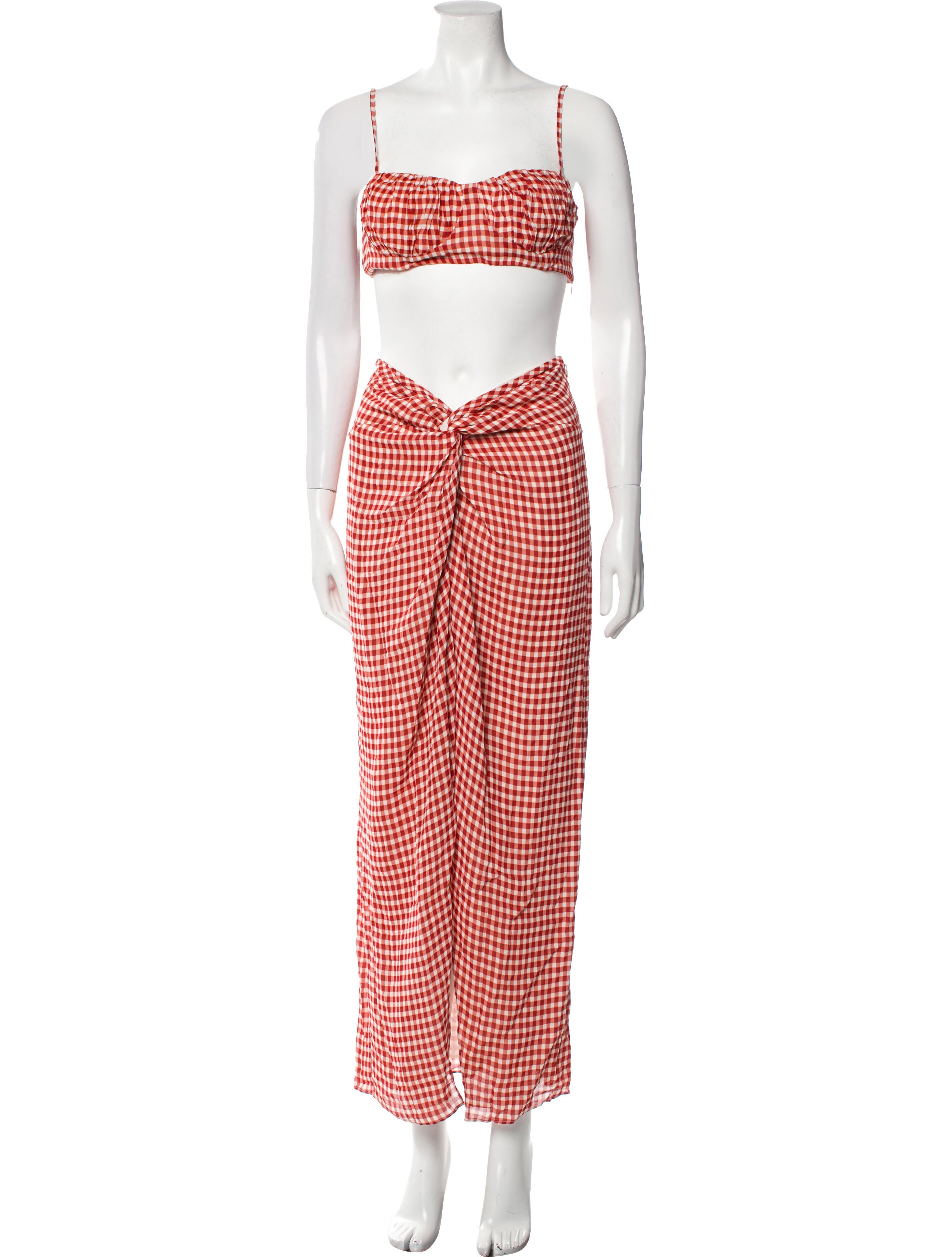 Reformation Plaid Print Pant Set