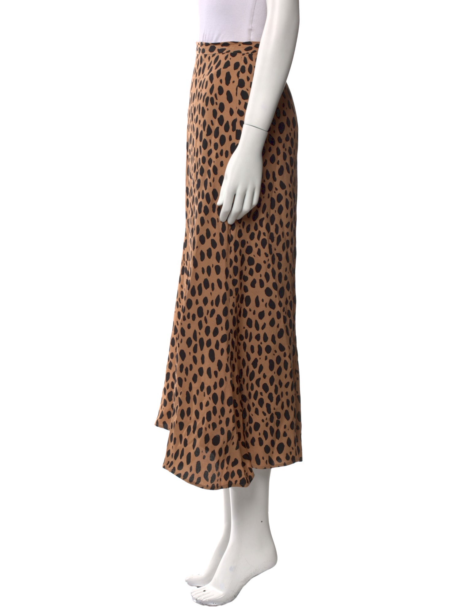 Reformation Animal Print Midi Length Skirt