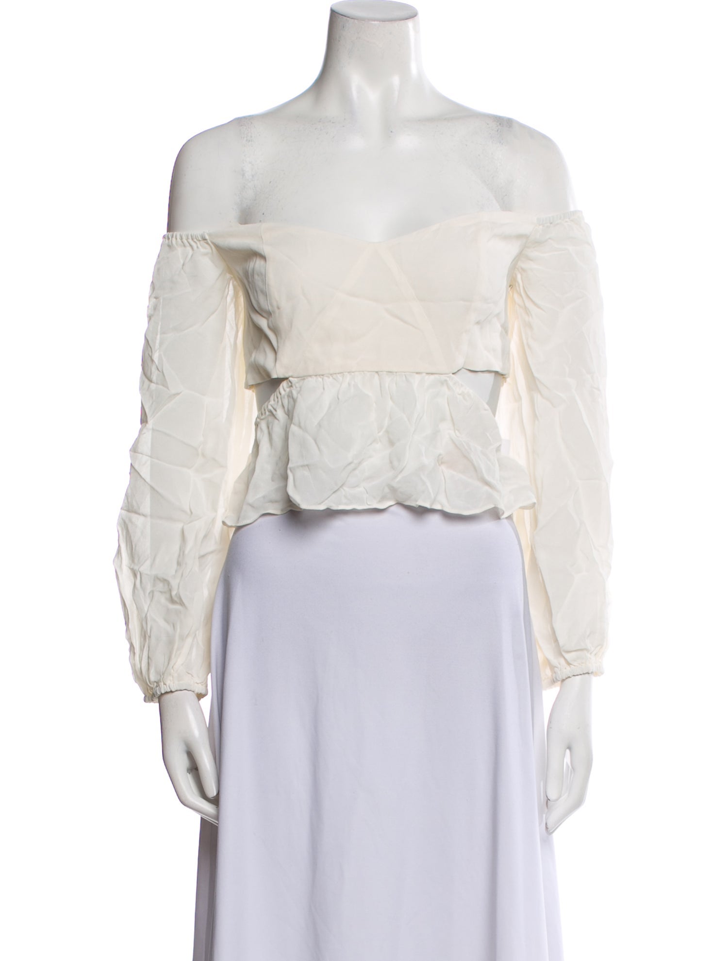 Reformation Off-The-Shoulder Three-Quarter Sleeve Crop Top w/ Tags