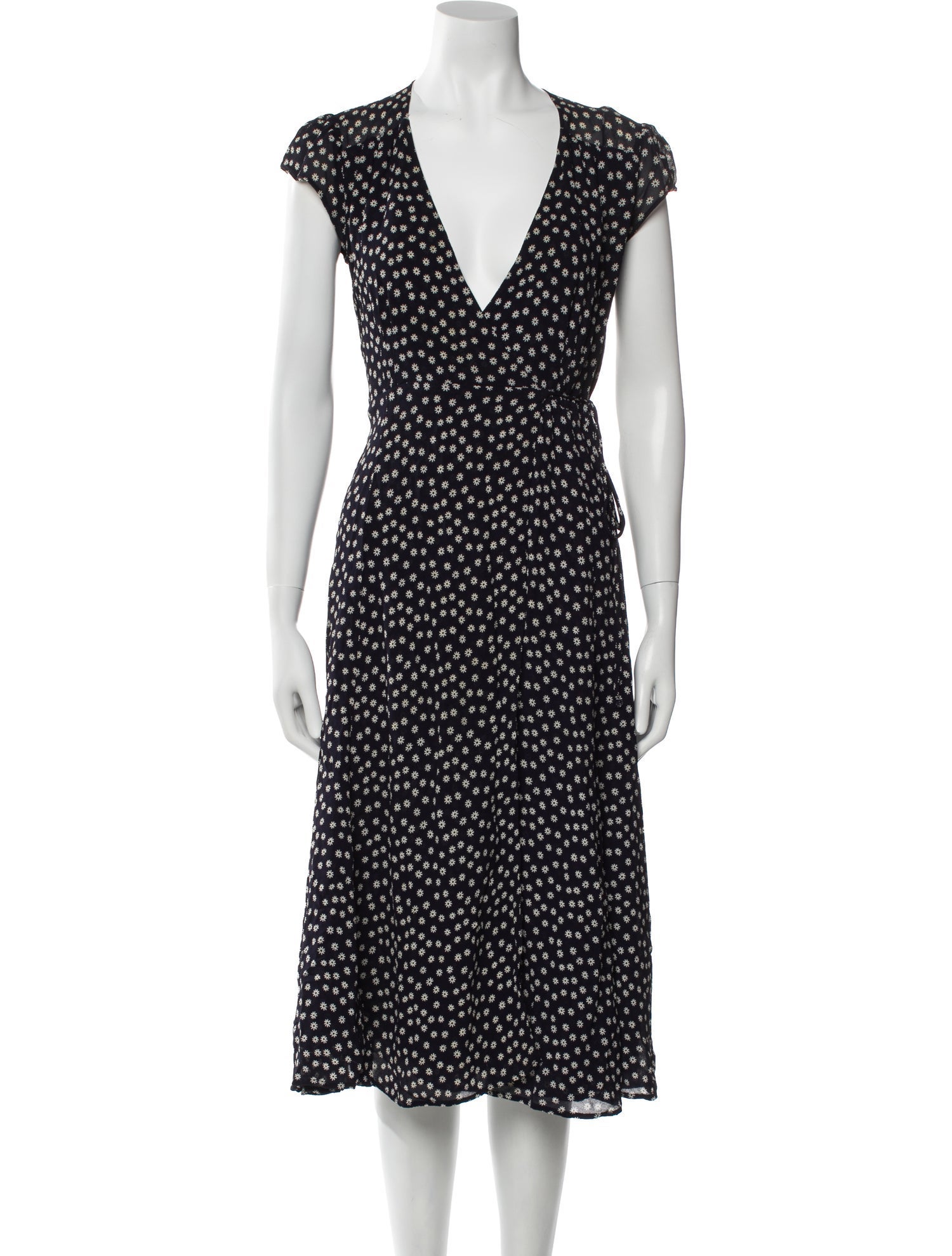 Reformation Floral Print Midi Length Dress