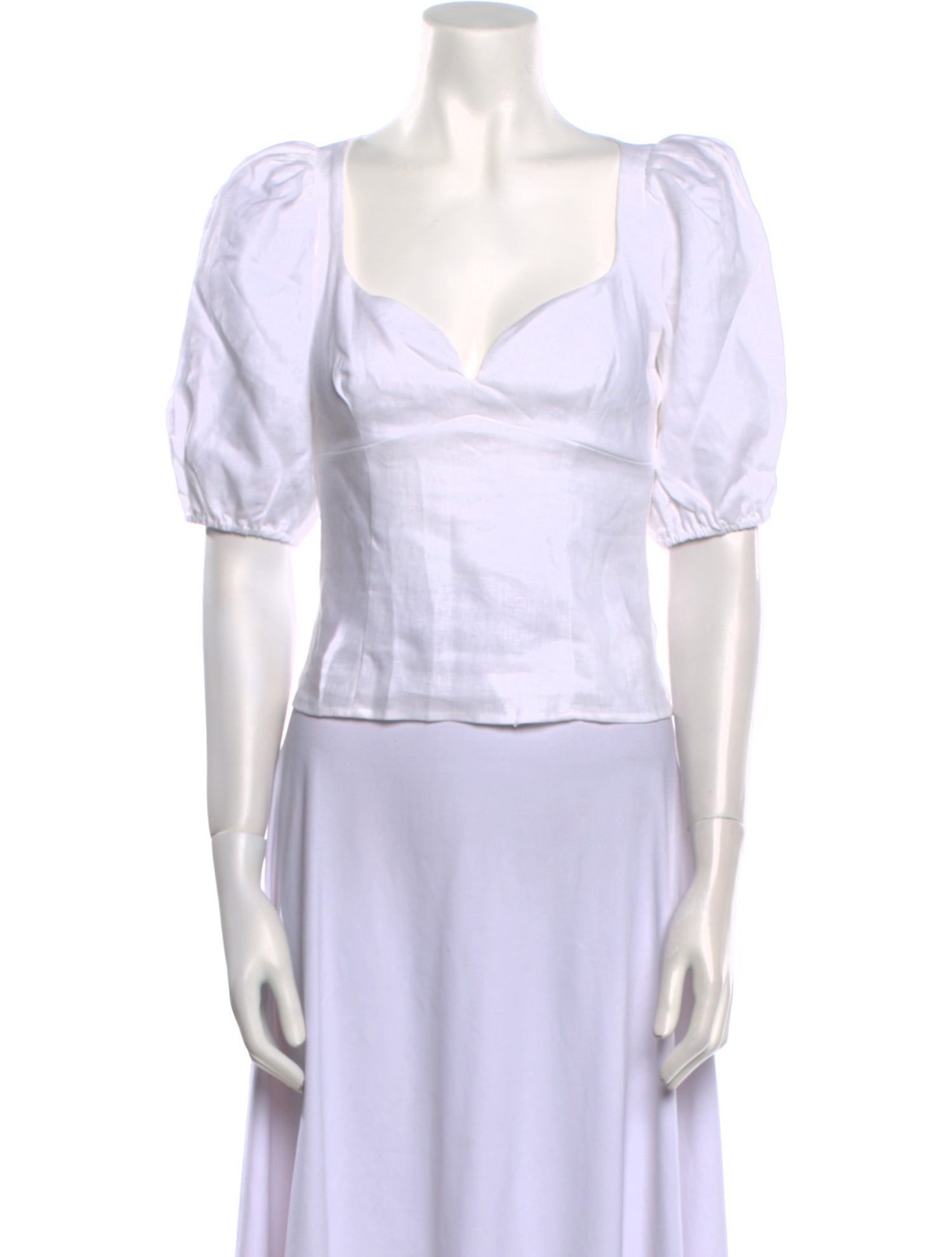 Reformation Linen V-Neck Crop Top