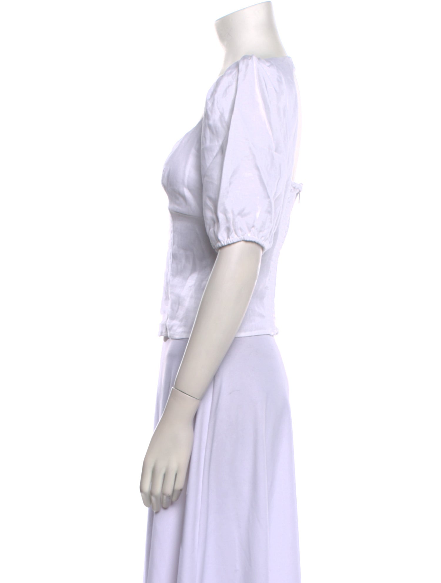 Reformation Linen V-Neck Crop Top