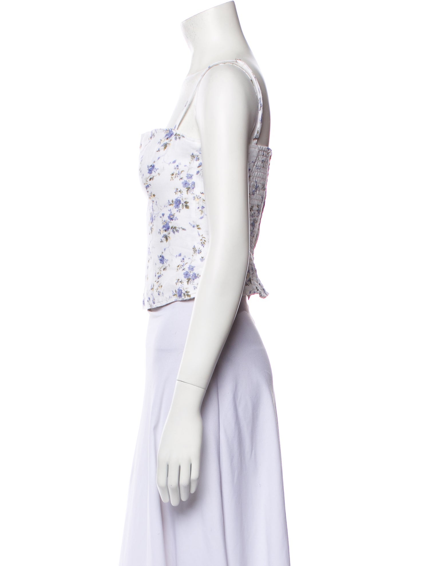 Reformation Linen Floral Print Crop Top