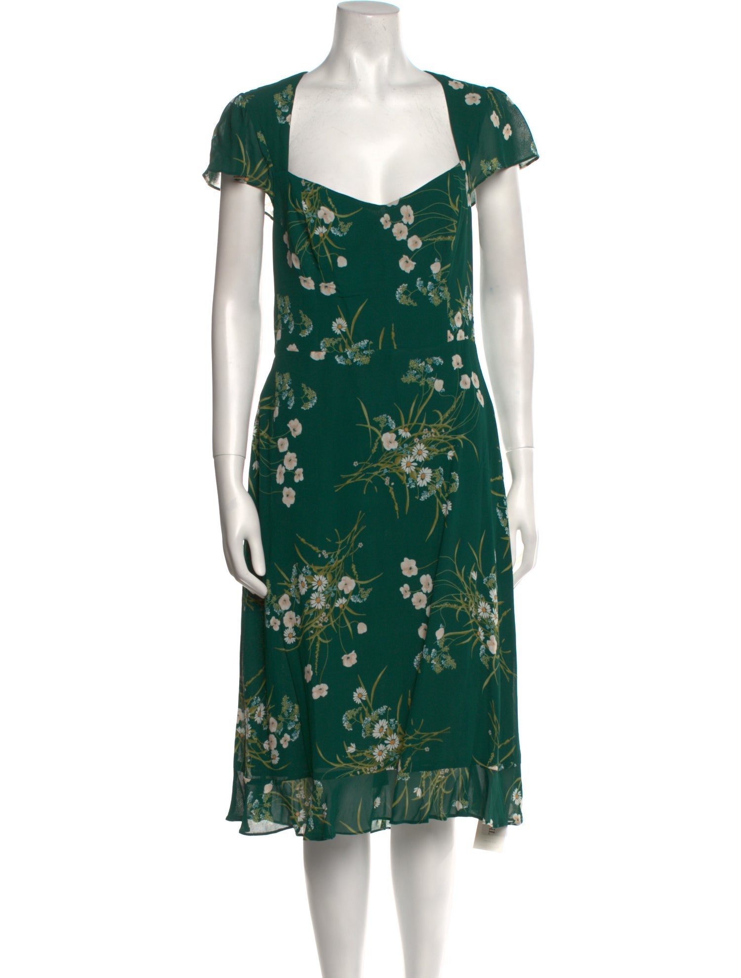 Reformation Floral Print Midi Length Dress