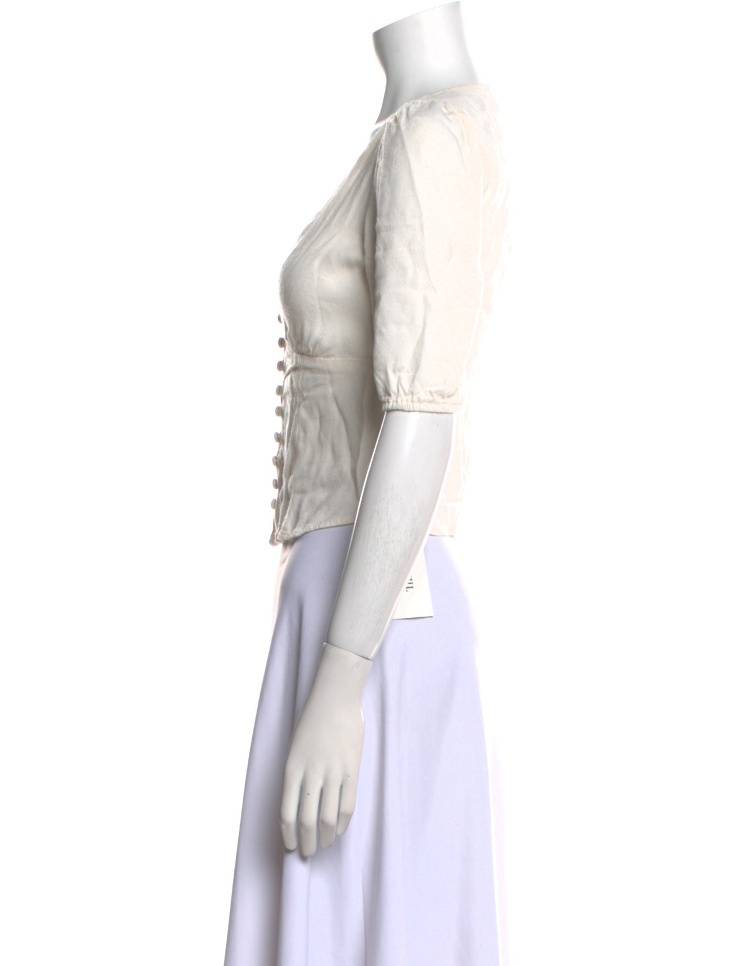 Reformation V-Neck Short Sleeve Crop Top