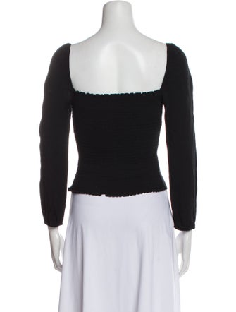 Reformation Square Neckline Long Sleeve Crop Top