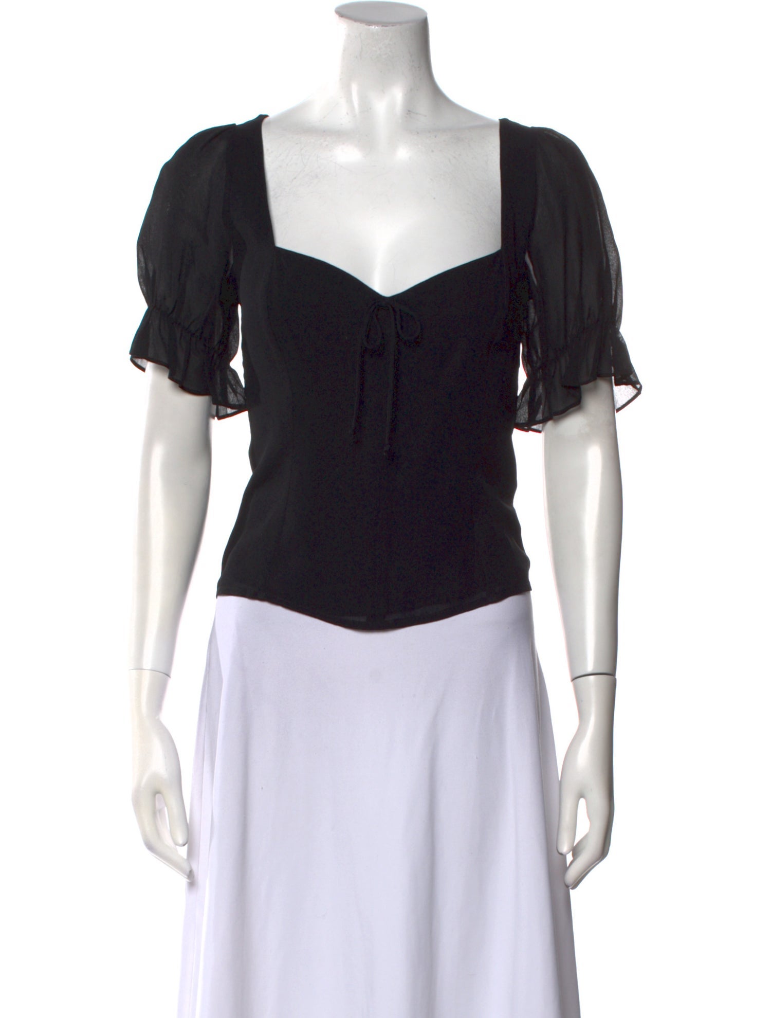 Reformation Square Neckline Short Sleeve Top