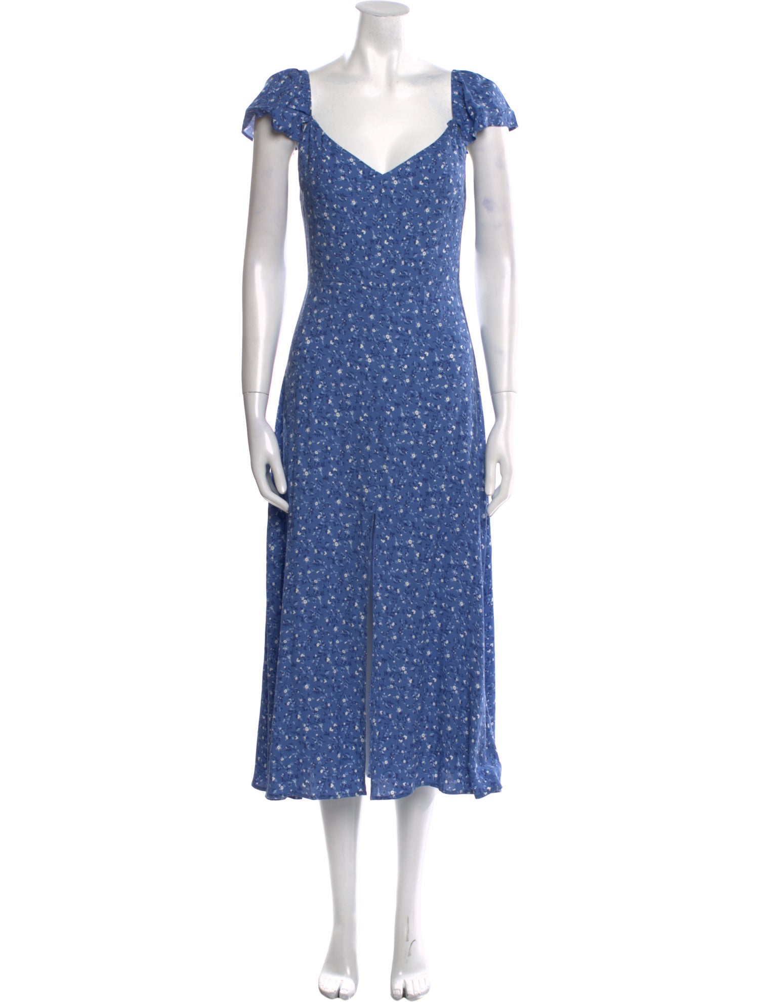 Reformation Floral Print Midi Length Dress