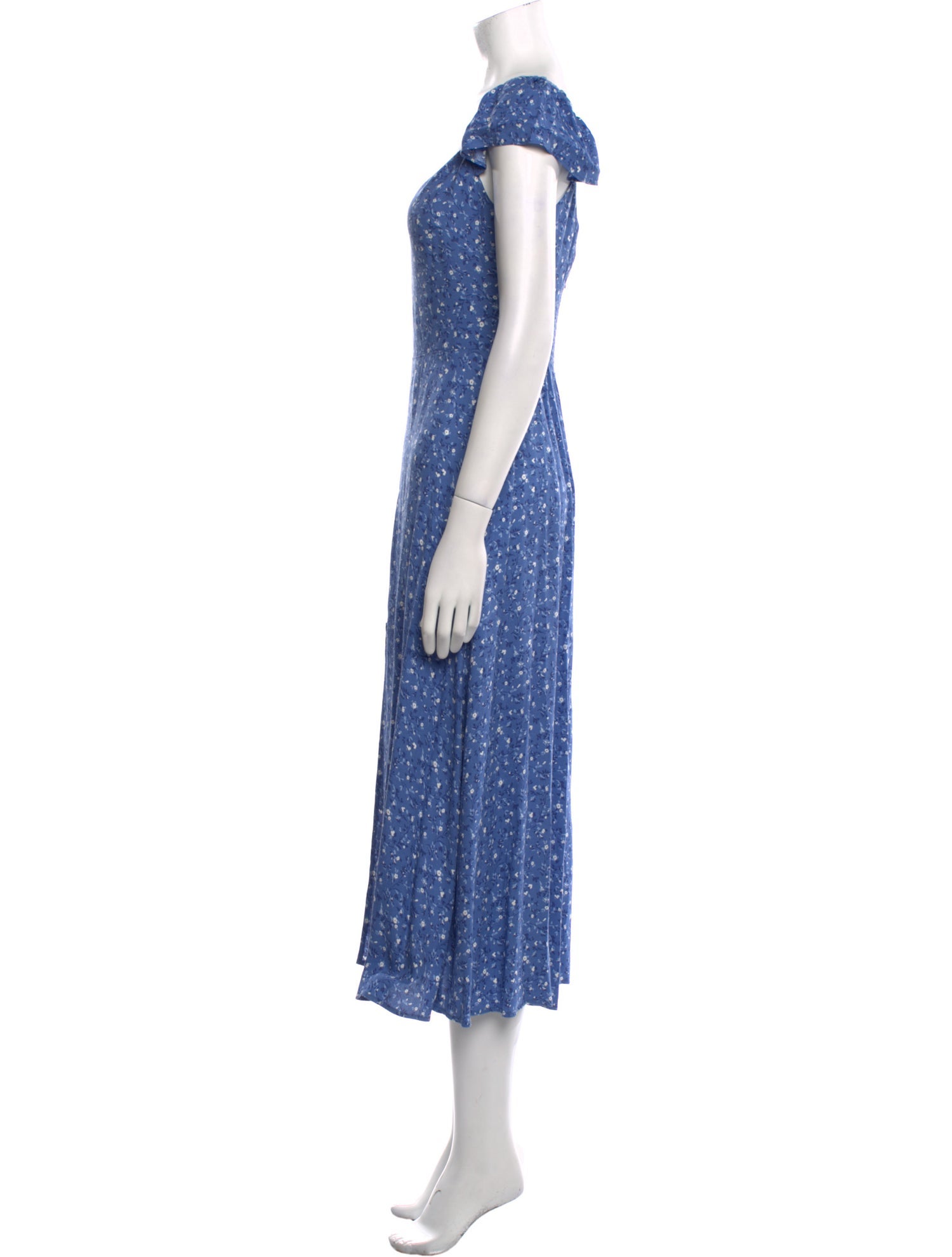 Reformation Floral Print Midi Length Dress