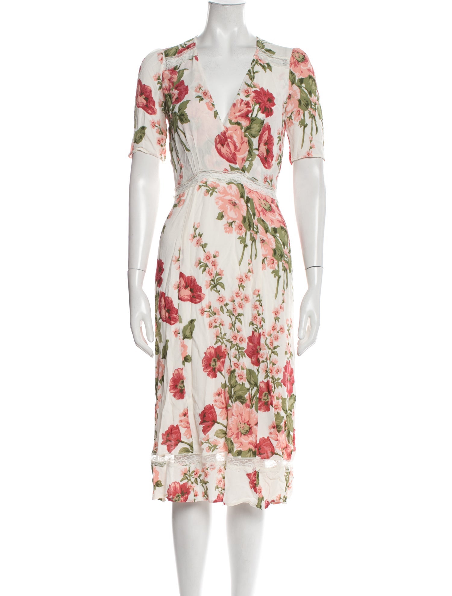 Reformation Floral Print Midi Length Dress