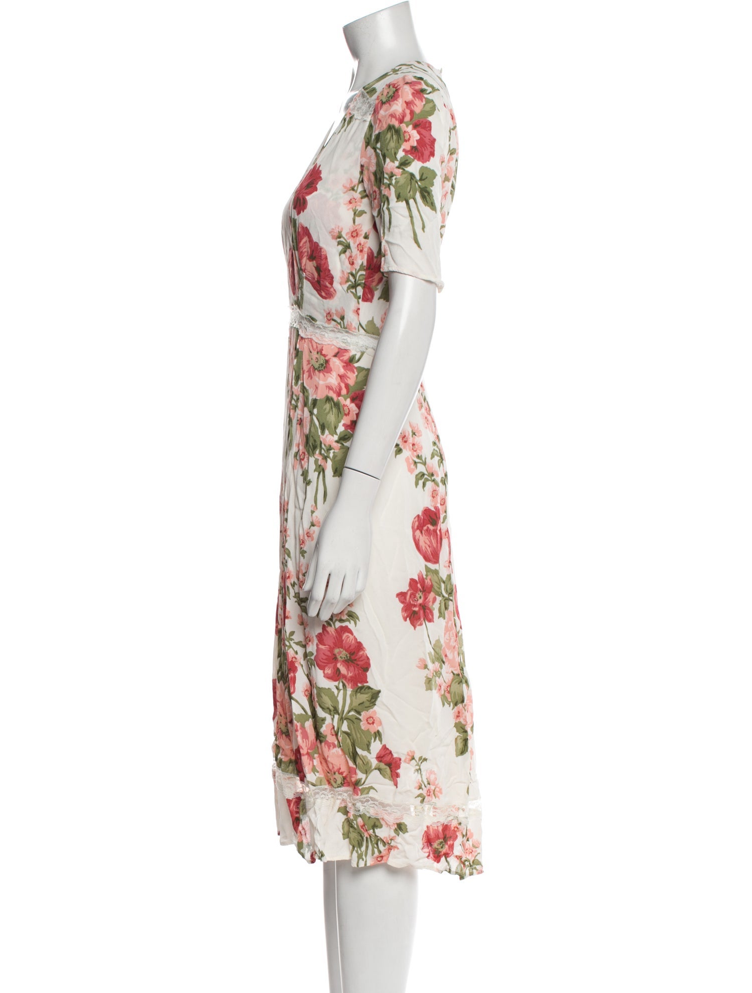 Reformation Floral Print Midi Length Dress