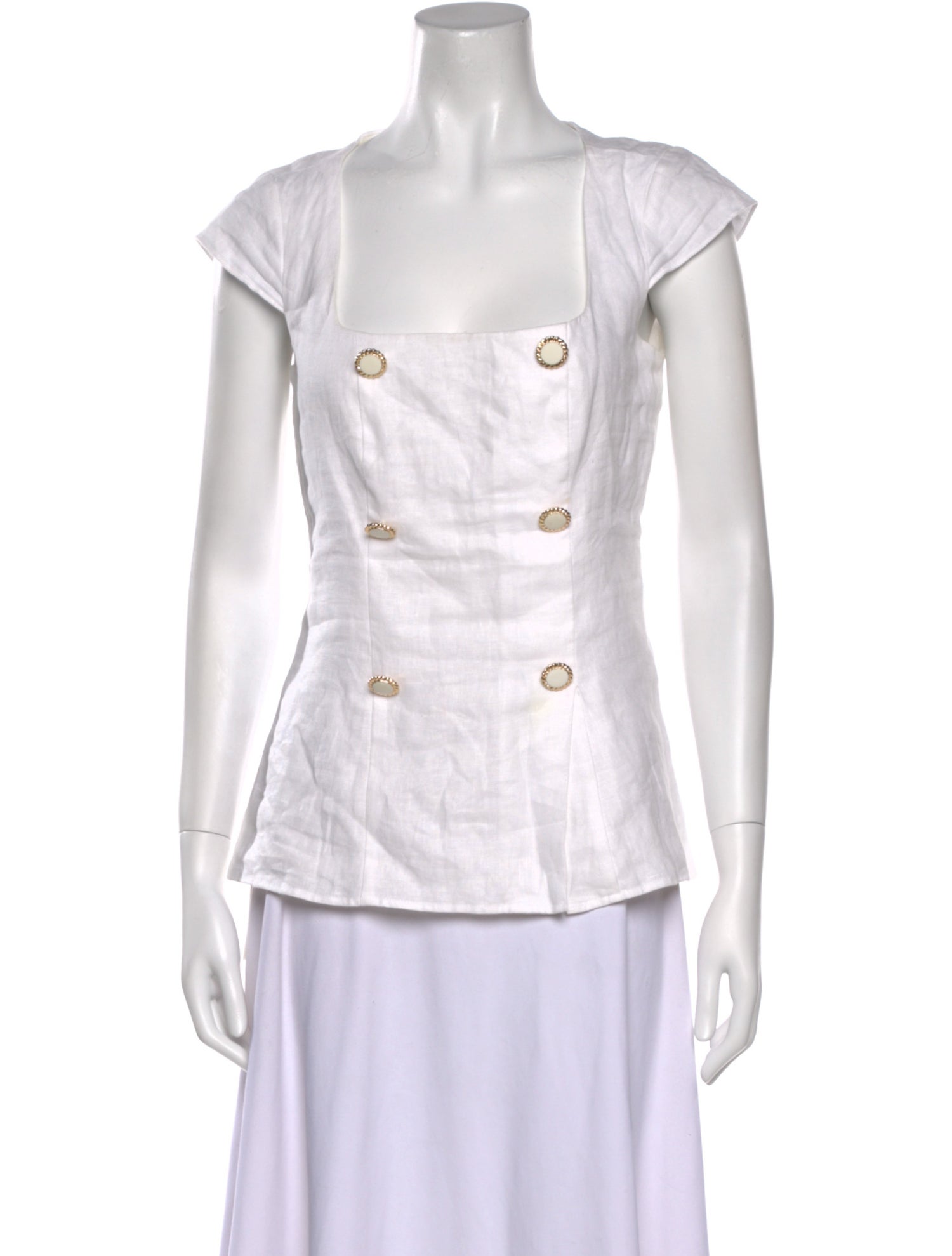 Reformation Linen Square Neckline Top