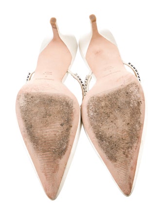 Reformation Satin Crystal Embellishments Mules