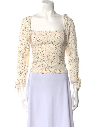 Reformation Printed Square Neckline Crop Top