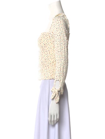 Reformation Printed Square Neckline Crop Top