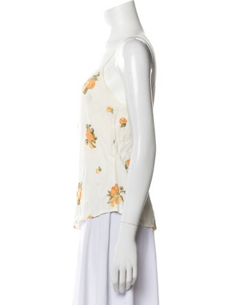 Reformation Floral Print Square Neckline Top