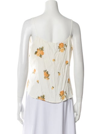 Reformation Floral Print Square Neckline Top