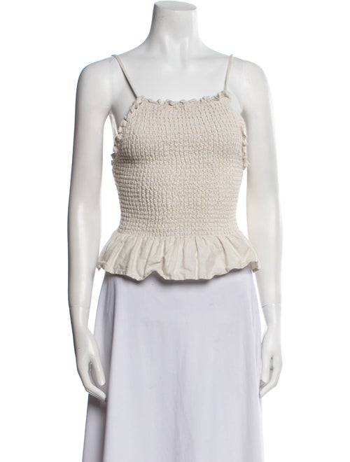 Reformation Linen Square Neckline Crop Top