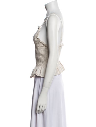 Reformation Linen Square Neckline Crop Top