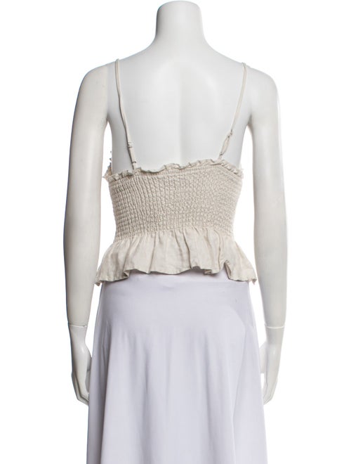 Reformation Linen Square Neckline Crop Top