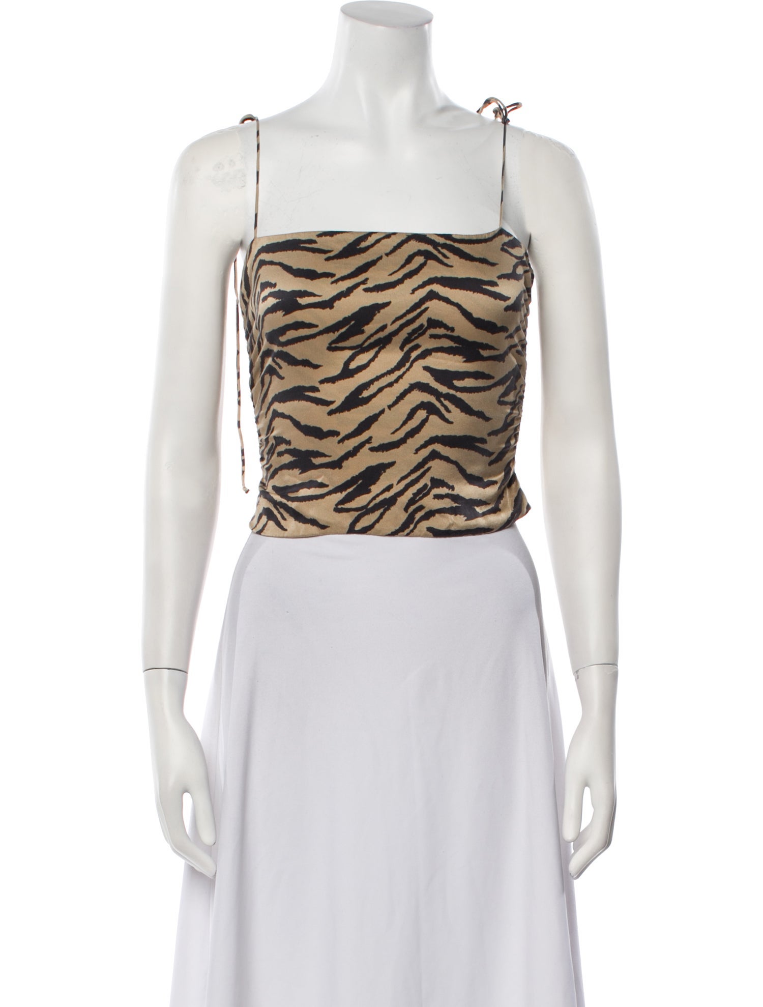 Reformation Silk Animal Print Crop Top