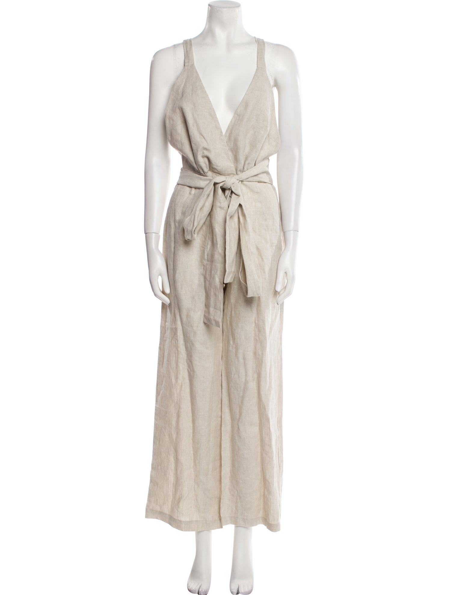 Reformation Linen V-Neck Jumpsuit