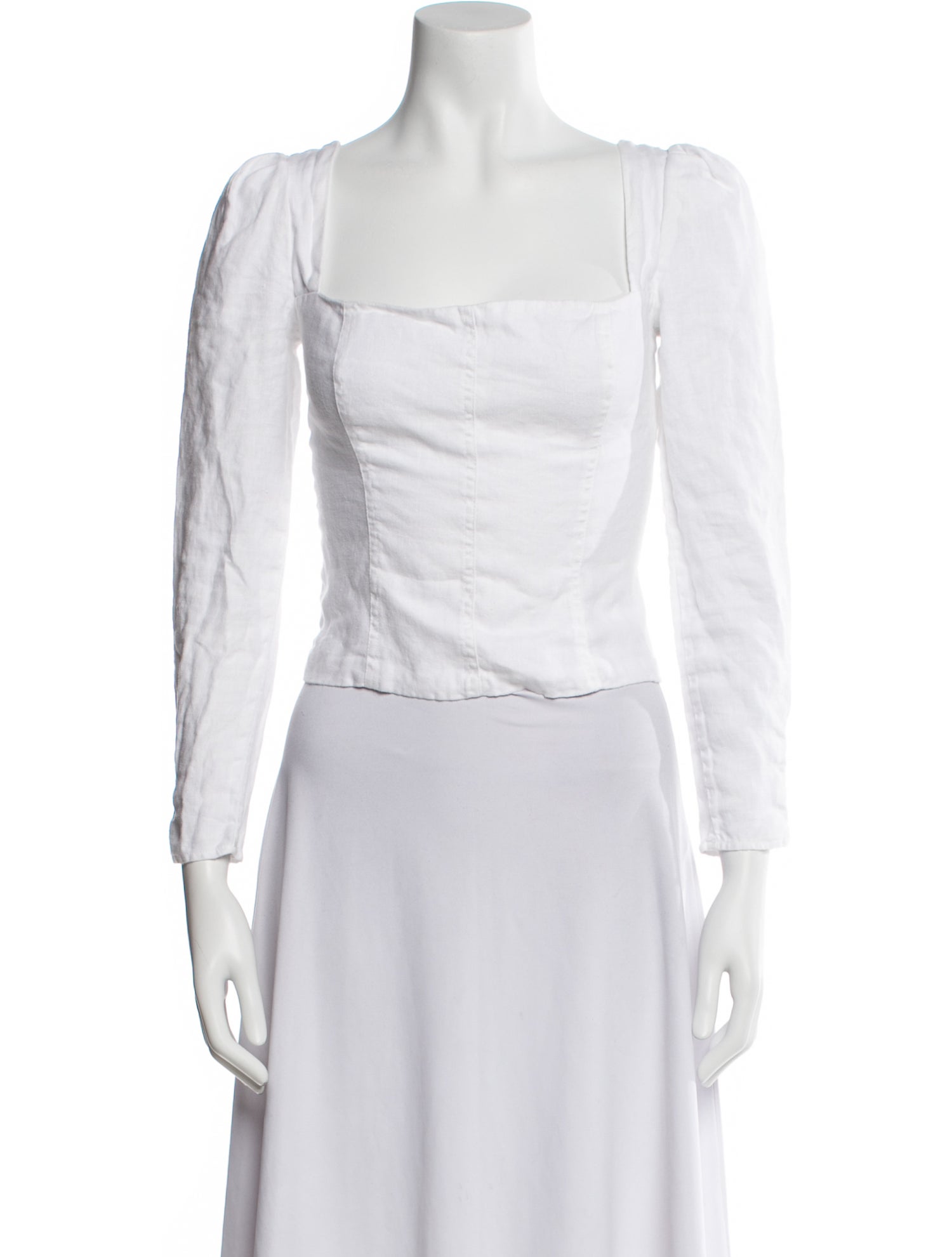 Reformation Linen Square Neckline Crop Top