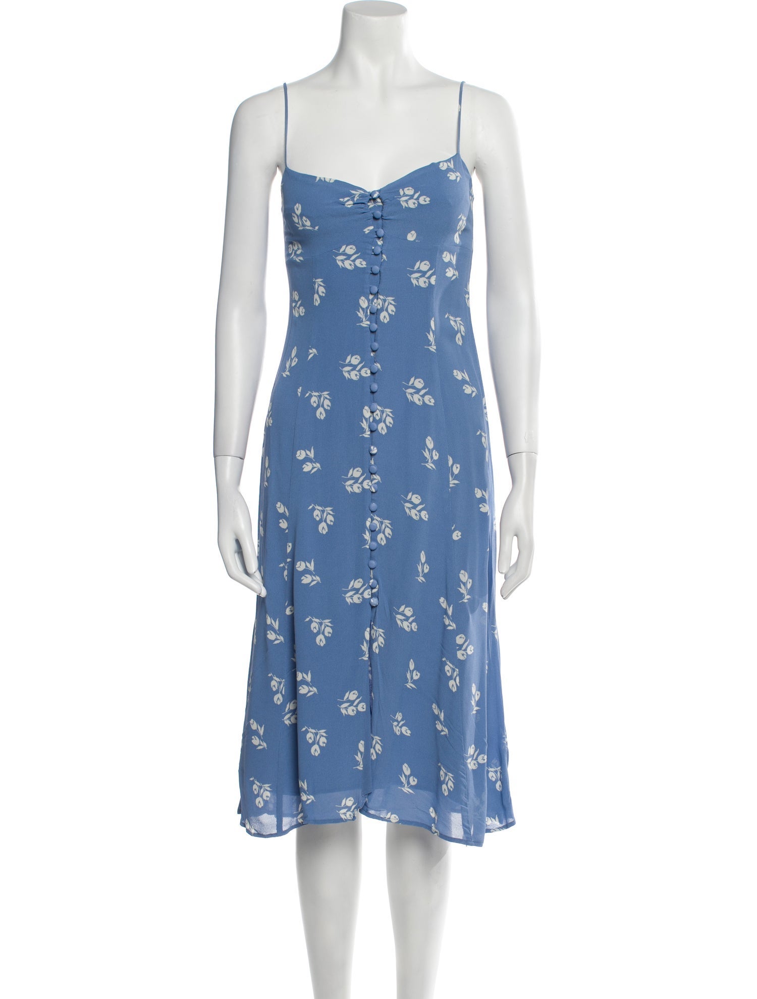 Reformation Floral Print Midi Length Dress