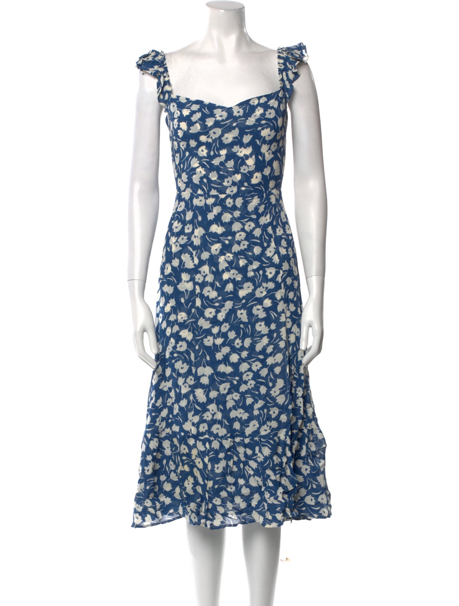Reformation Floral Print Knee-Length Dress