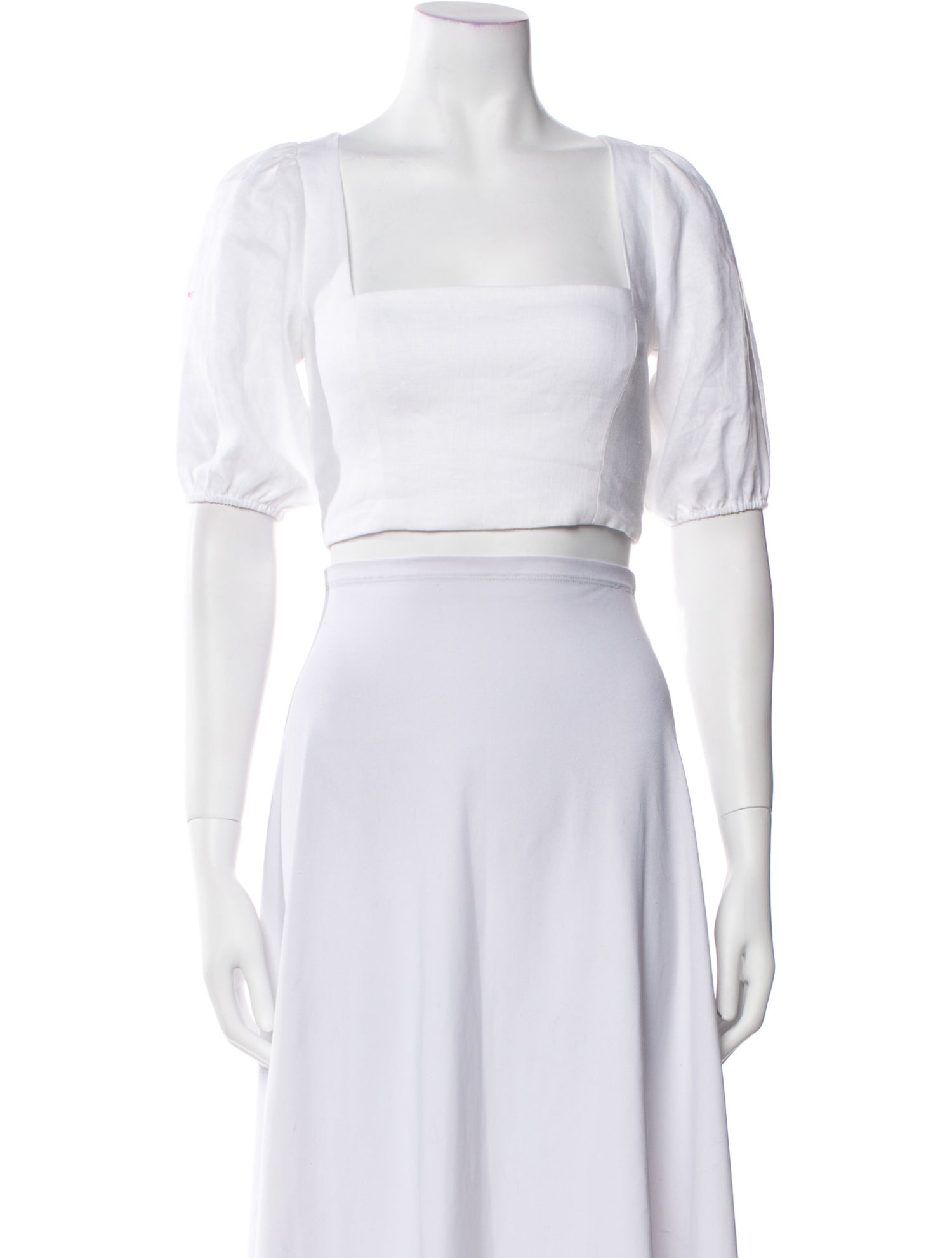 Reformation Linen Square Neckline Crop Top
