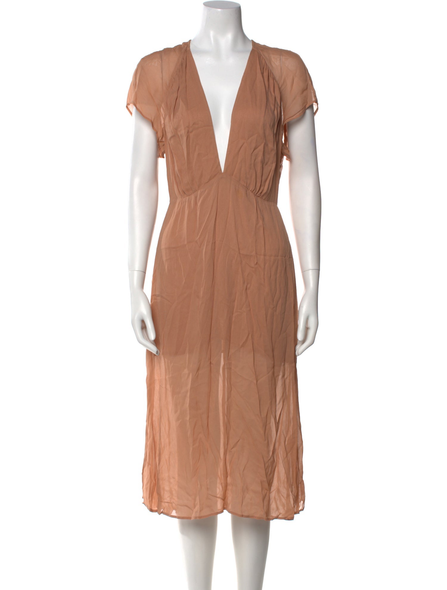 Reformation V-Neck Midi Length Dress