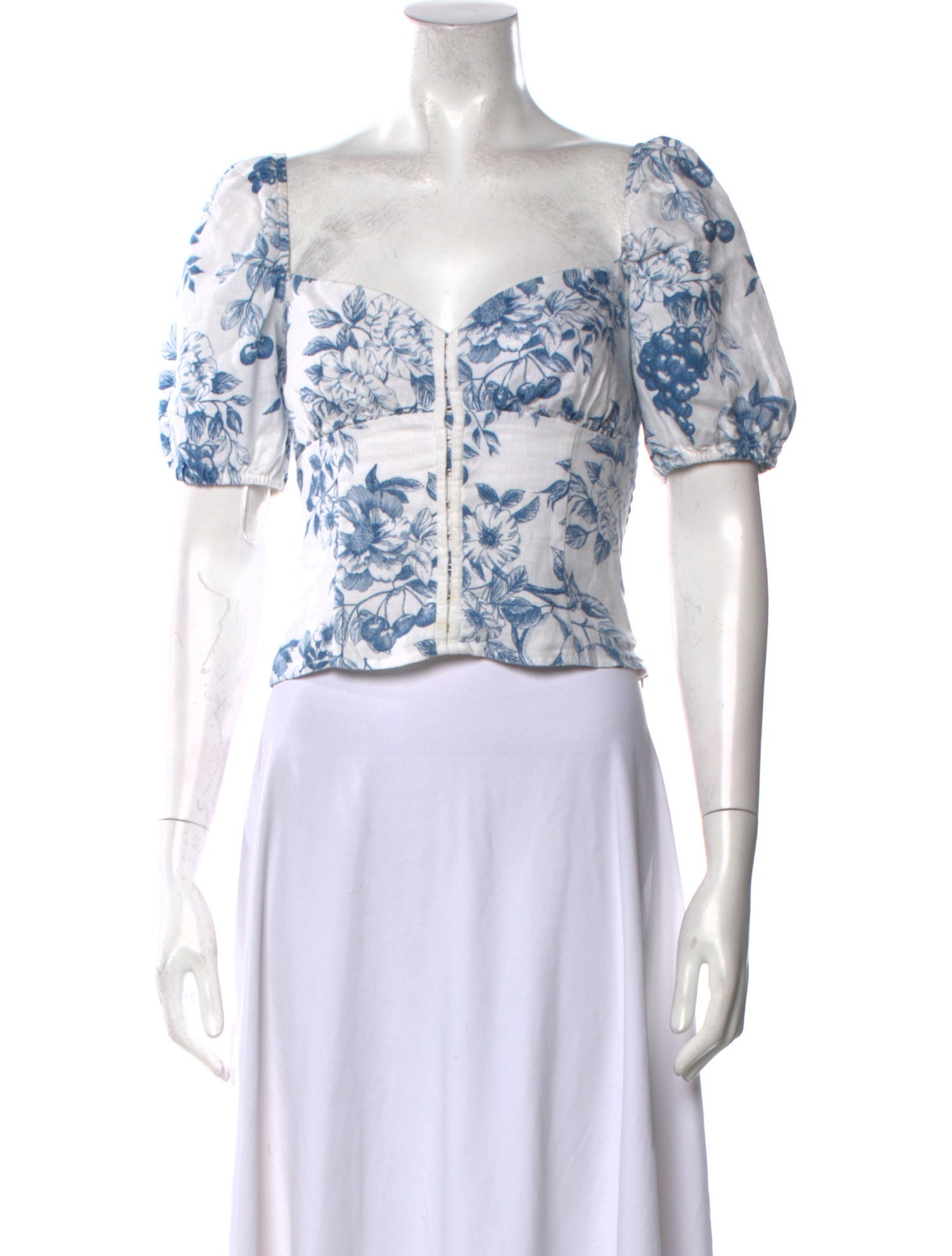 Reformation Linen Floral Print Crop Top