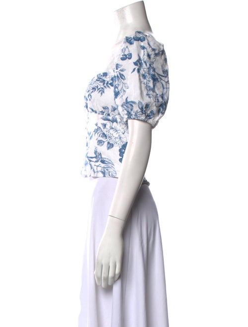 Reformation Linen Floral Print Crop Top