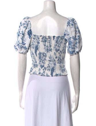 Reformation Linen Floral Print Crop Top