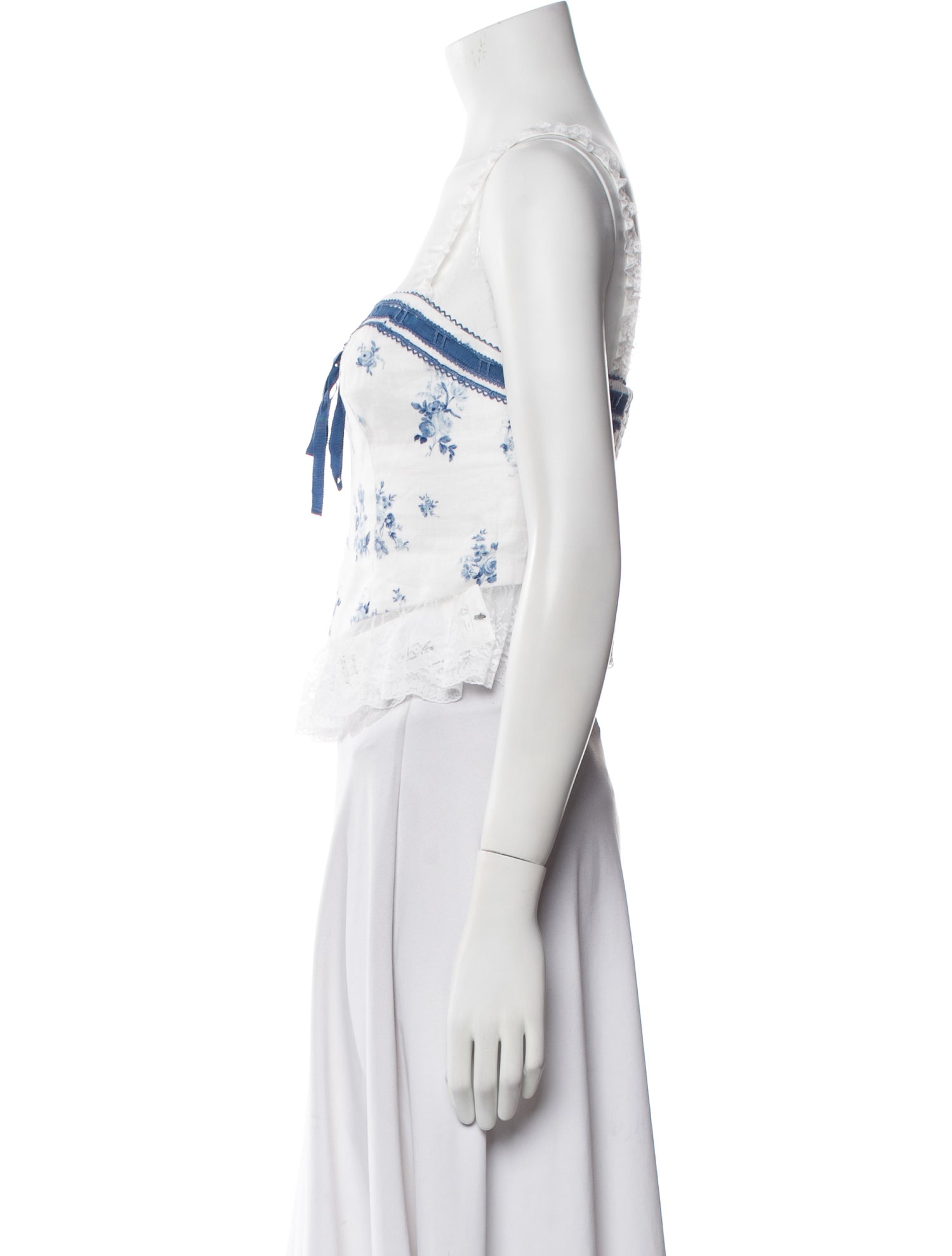 Reformation Linen Floral Print Crop Top