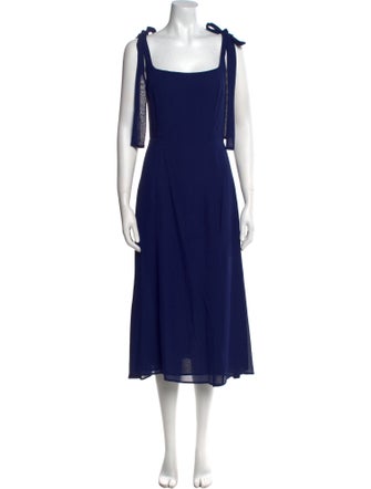 Reformation Square Neckline Midi Length Dress