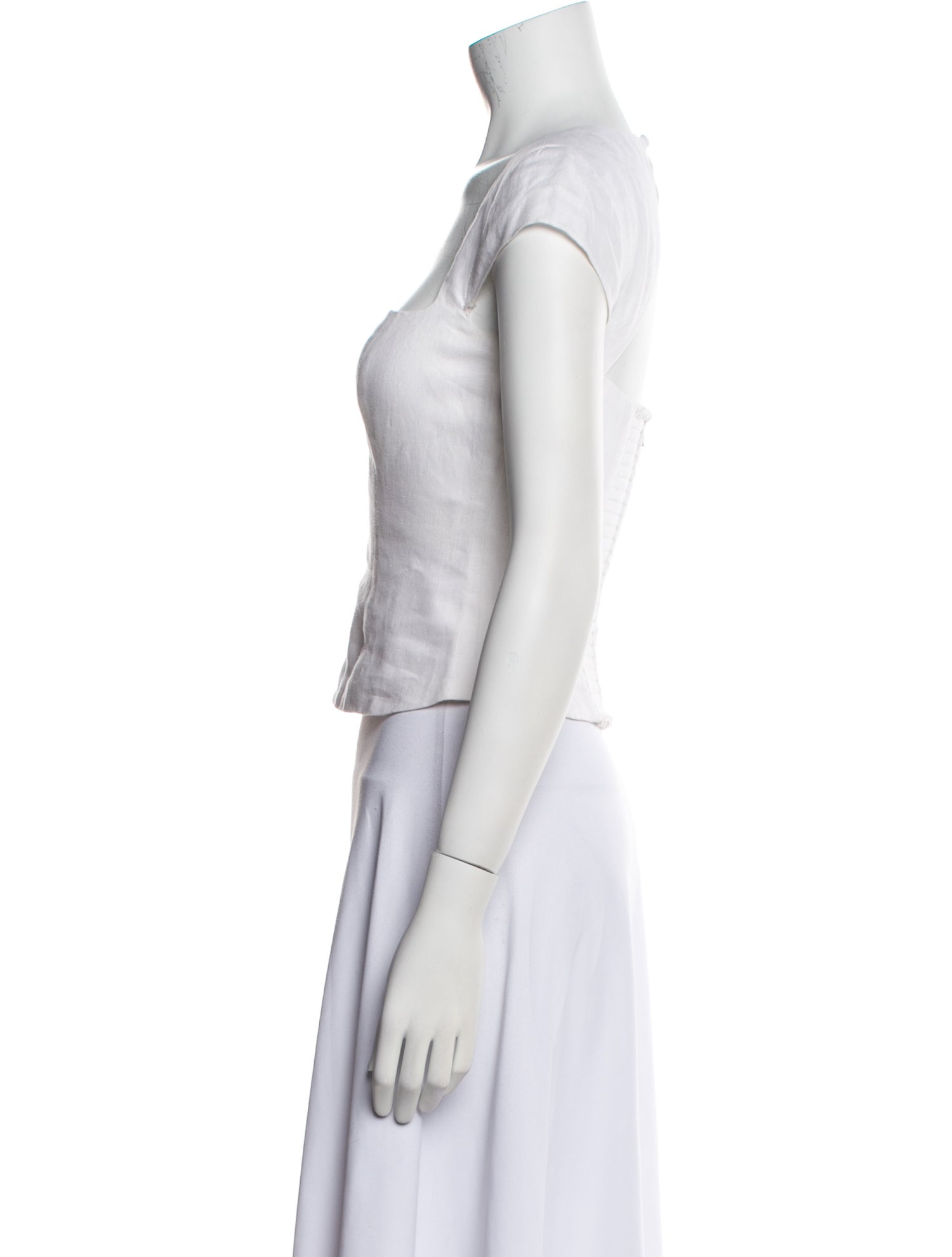 Reformation Linen Square Neckline Crop Top