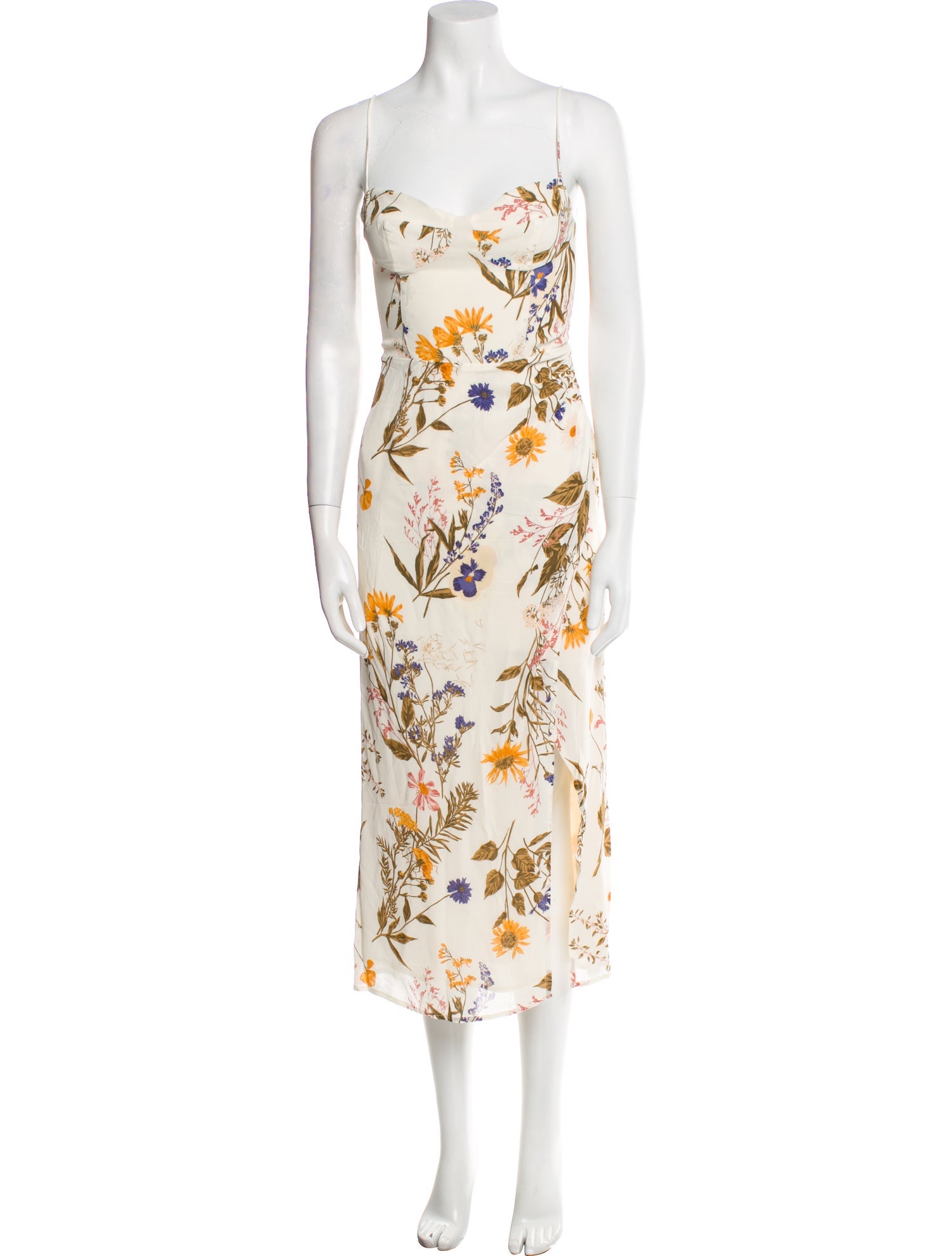 Reformation Floral Print Midi Length Dress