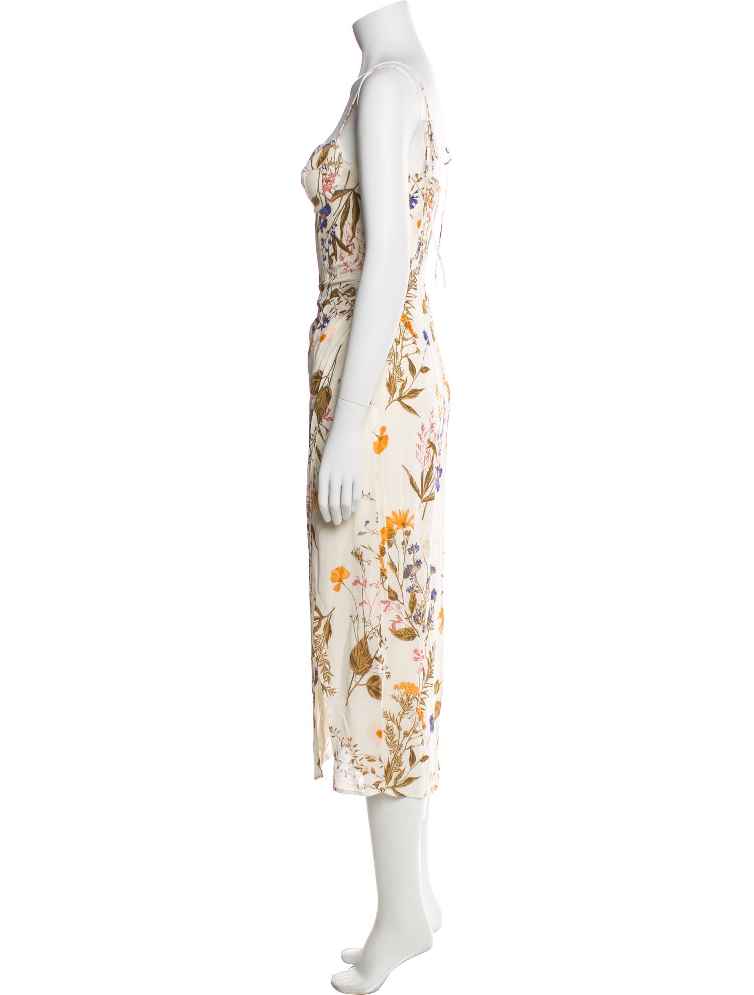 Reformation Floral Print Midi Length Dress