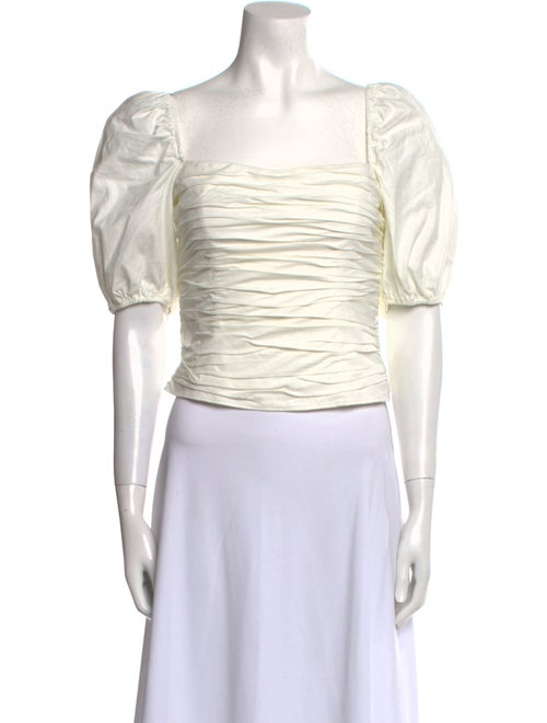 Reformation Square Neckline Short Sleeve Crop Top